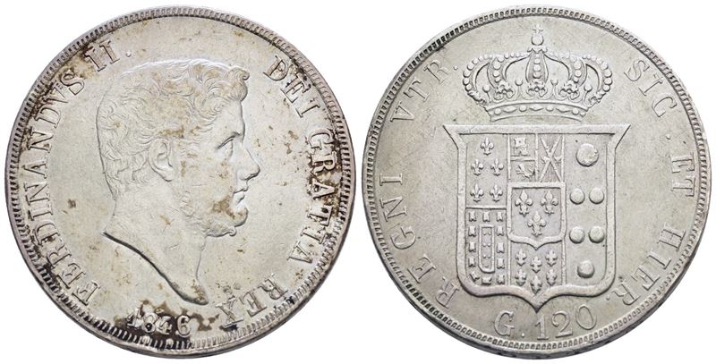 Napoli. Regno delle Due Sicilie. Ferdinando II di Borbone (1830-1859). Piastra da 120 Grana 1846....