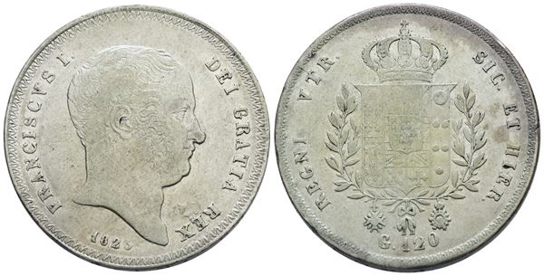NAPOLI. REGNO DELLE DUE SICILIE. Francesco I di Borbone (1825-1830). Piastra 1825; Ag (27,46gr). Gig.6. BB+