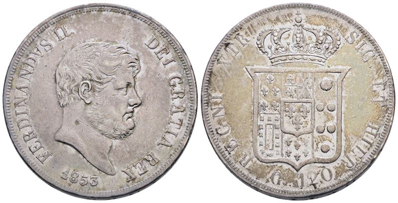 Napoli. Regno delle Due Sicilie. Ferdinando II di Borbone (1830-1859). Piastra da 120 Grana 1853....