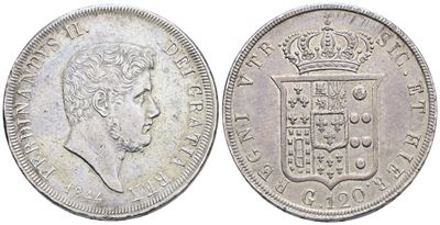 Napoli. Regno delle Due Sicilie. Ferdinando II di Borbone (1830-1859). Piastra da 120 Grana 1844....