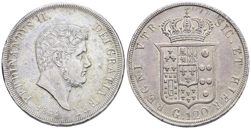 Napoli. Regno delle Due Sicilie. Ferdinando II di Borbone (1830-1859). Piastra da 120 Grana 1844....