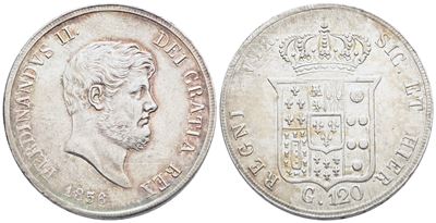 Napoli. Regno delle Due Sicilie. Ferdinando II di Borbone (1830-1859). Piastra da 120 Grana 1856....