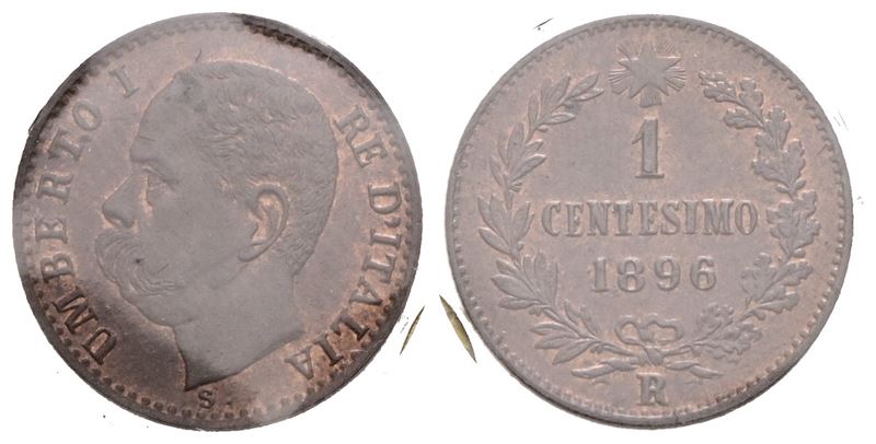 Regno D'italia. Umberto i (1878-1900). Centesimo 1896. Cu; 1gr; Fdc.