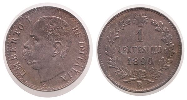 REGNO D'ITALIA. Umberto I (1878-1900). Centesimo 1899. Cu; 1gr; FDC.  