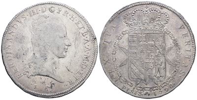 Firenze. Granducato di Toscana. Ferdinando III (1791-1824), Francescone 1798; Ag (27,30 G; 41 MM)...