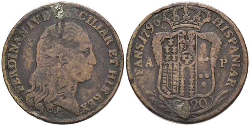 Napoli. Regno di Napoli. Ferdinando IV di Borbone (1759-1799 i Per.). Piastra da 120 Grana 1796. ...