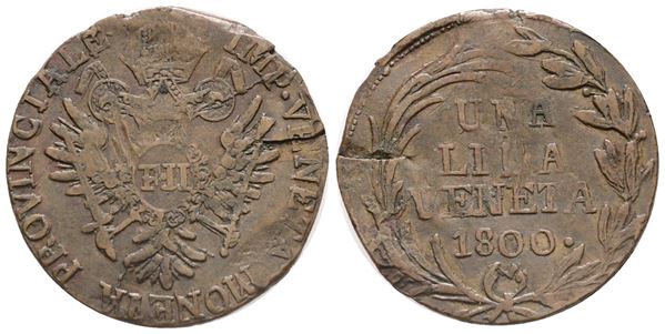 VENEZIA. REGNO LOMBARDO VENETO. Francesco II d'Asburgo (1792-1802). Lira veneta 1800. Mi; 4,65gr; MB/BB