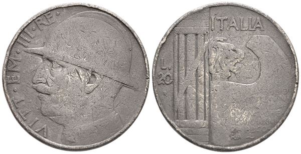 REGNO D'ITALIA. Vittorio Emanuele III (1900-1943). 20 lire 1928 "Elmetto". Mb; 14,58gr; Falso d'epoca. MB