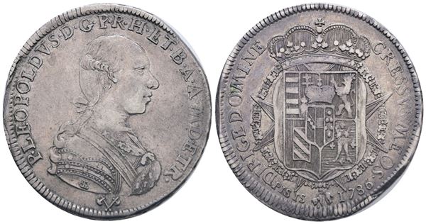 FIRENZE. GRANDUCATO DI TOSCANA. Pietro Leopoldo (1765-1790). Francescone da 10 paoli 1786; Ag: 27,06gr. BB+