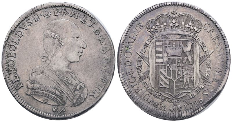 Firenze. Granducato di Toscana. Pietro Leopoldo (1765-1790). Francescone da 10 Paoli 1786; Ag: 27...