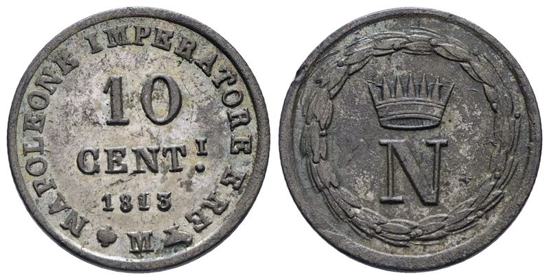 Milano. Regno D'italia. Napoleone i (1805-1814). 10 Centesimi 1813. Mi; 1,94gr; Gig.202; Qspl
