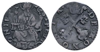 Stato Pontificio. Bologna. Pontefici (1360-1450). Quattrino. Mi; 0,44gr; Cni 30; Munt.7. Raro. Bb