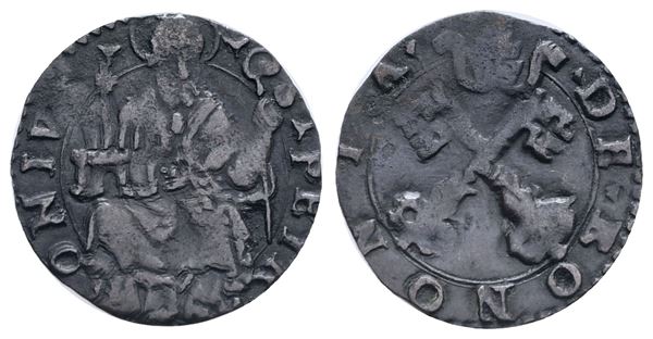 STATO PONTIFICIO. BOLOGNA. Pontefici (1360-1450). Quattrino. Mi; 0,44gr; CNI 30; Munt.7. Raro. BB
