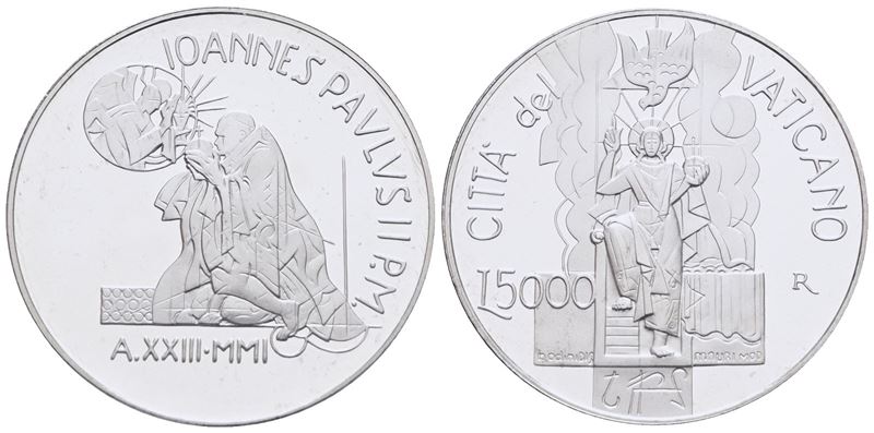 Vaticano. Giovanni Paolo II (1978-2005). 5000 Lire 2001. Ag. Proof. in Confezione Originale