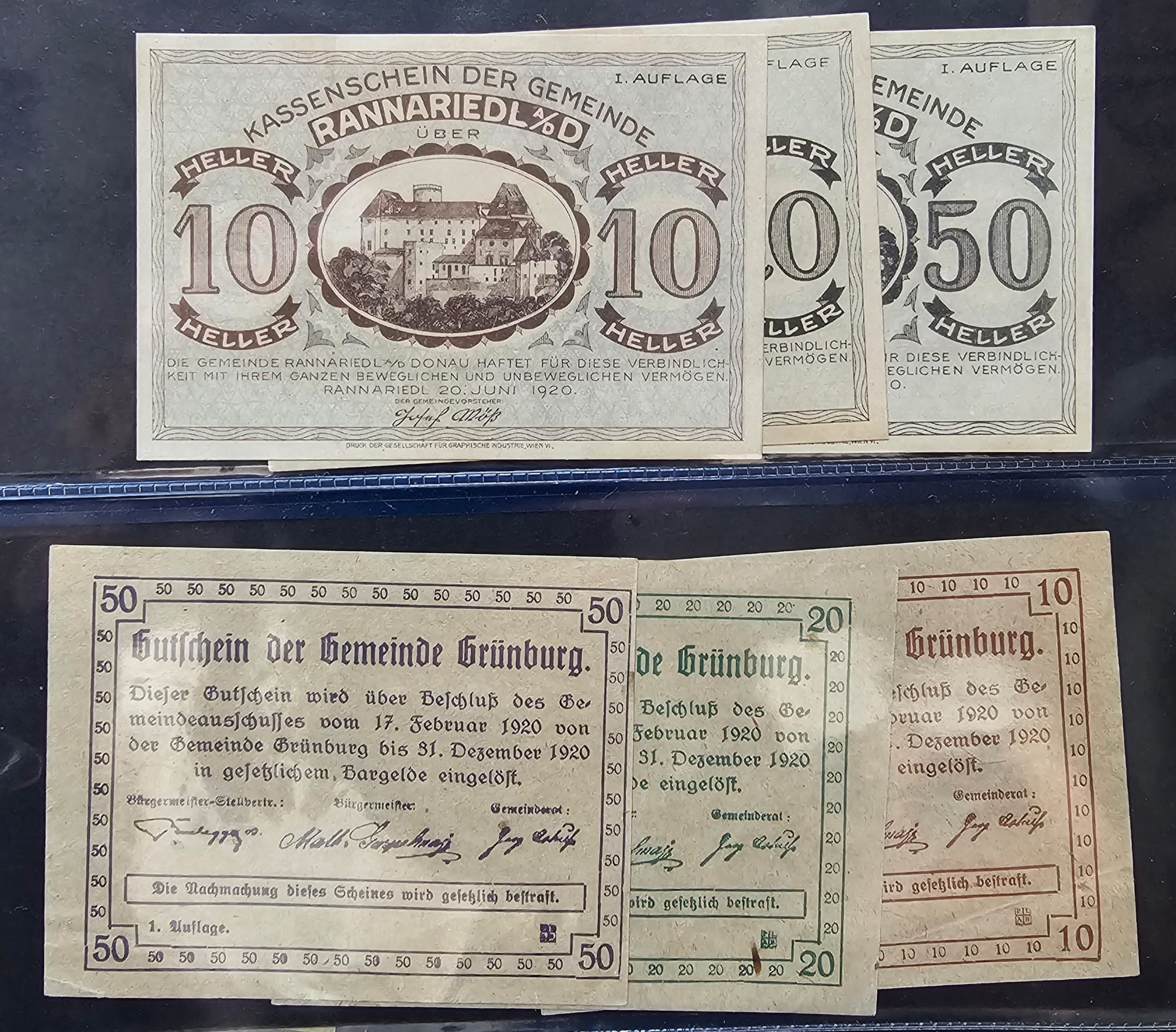 Estere. Austria - Tirolo. Lotto di 12 Notgeld Anni 20.