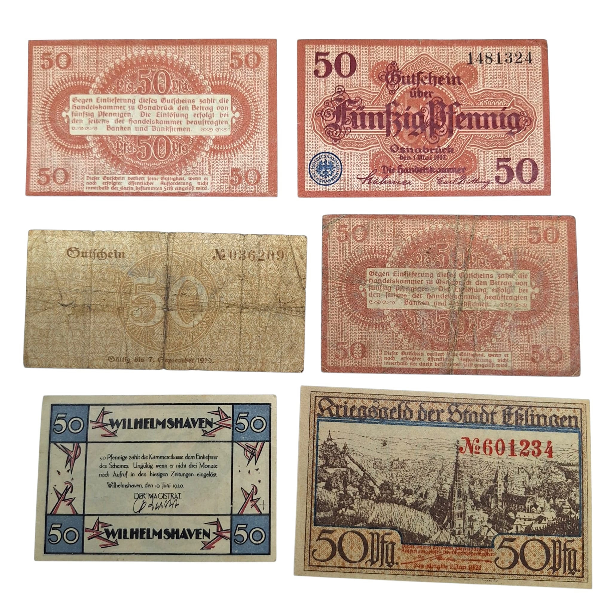 Estere. Germania. Lotto di 12 Notgeld Anni 20.
