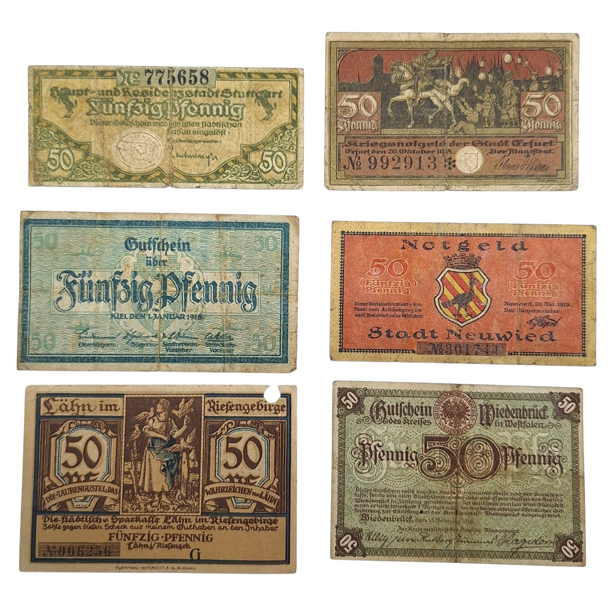 Estere. Germania. Lotto di 12 Notgeld Anni 20.