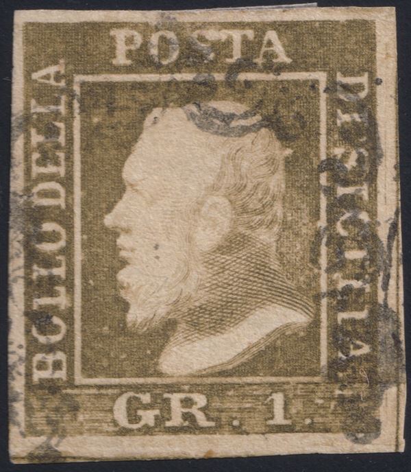 1859 - 1gr. I tav II stato, bruno olivastro.
