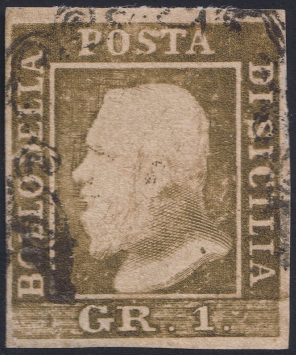 Sicilia - 1gr. I tav. II stato RITOCCO 78  - Asta FRANCOBOLLI E STORIA POSTALE - Bertolami Fine Art - Casa d'Aste
