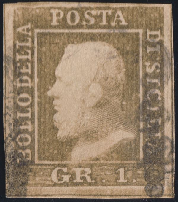 Sicilia - 1gr. I tav. II stato RITOCCO 59  - Asta FRANCOBOLLI E STORIA POSTALE - Bertolami Fine Art - Casa d'Aste
