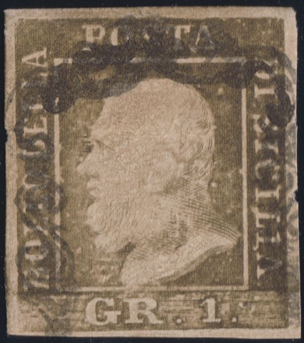 Sicilia - 1gr. I tav. II stato RITOCCO 55  - Asta FRANCOBOLLI E STORIA POSTALE - Bertolami Fine Art - Casa d'Aste
