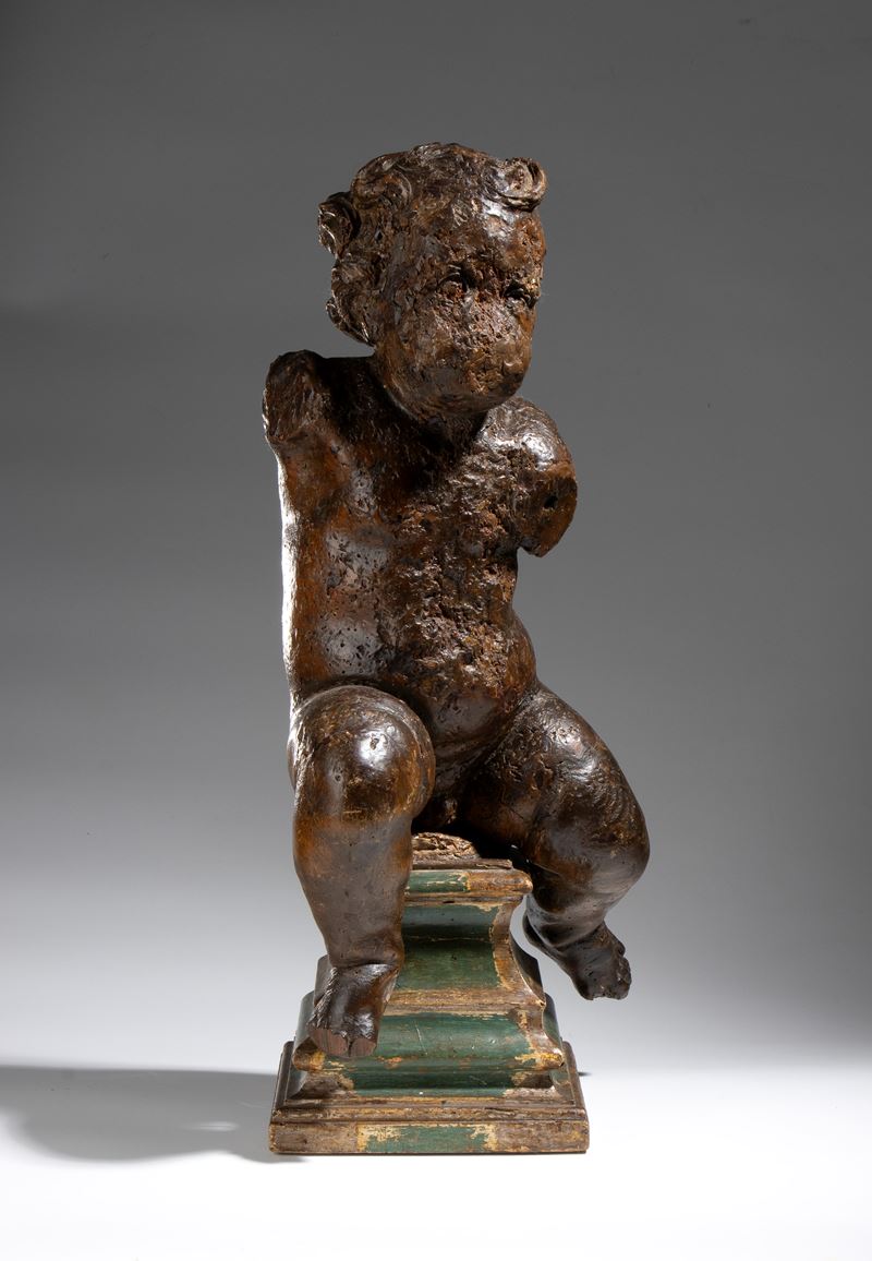 Putto, scultura in legno, XVIII secolo