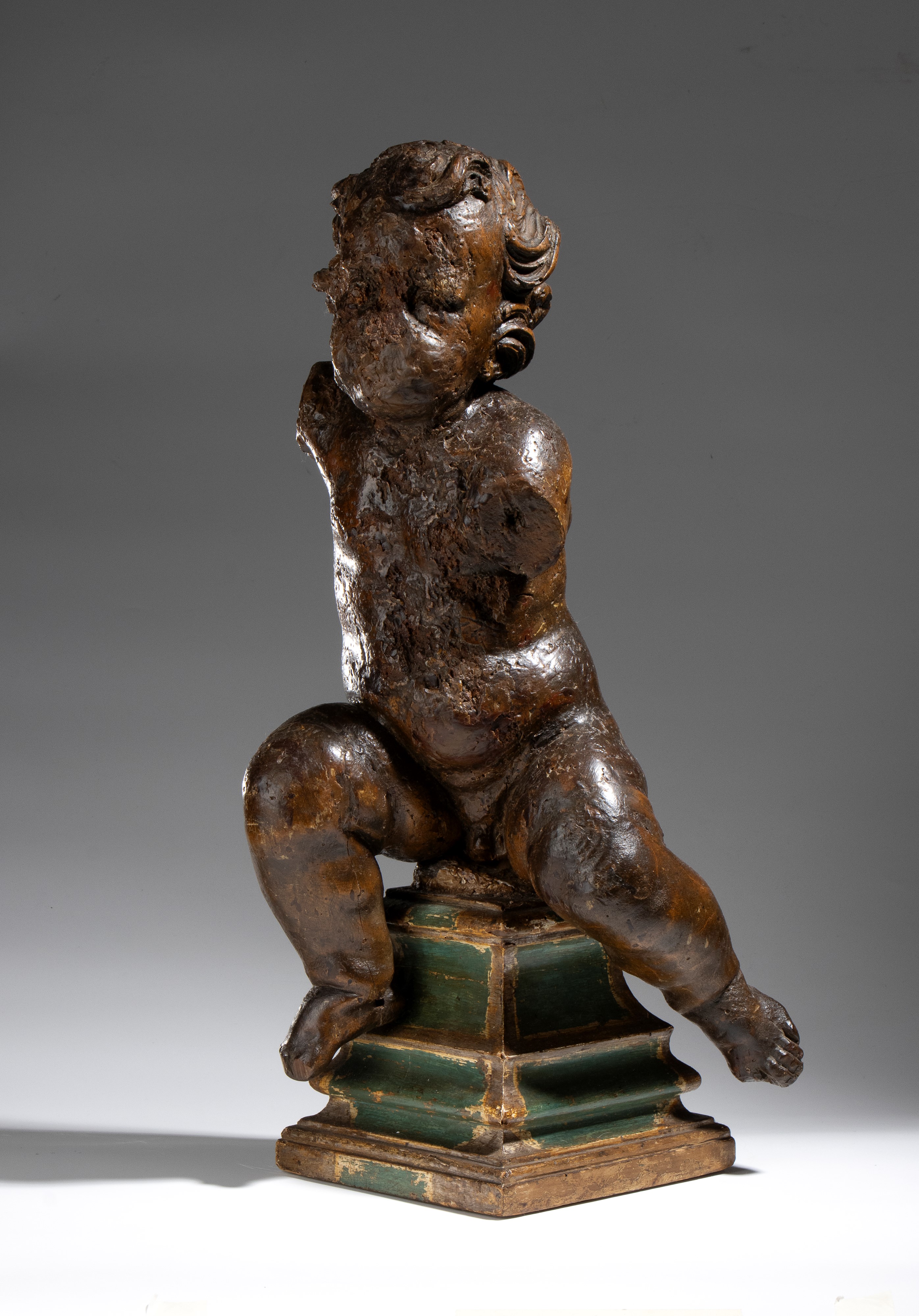 Putto, scultura in legno, XVIII secolo