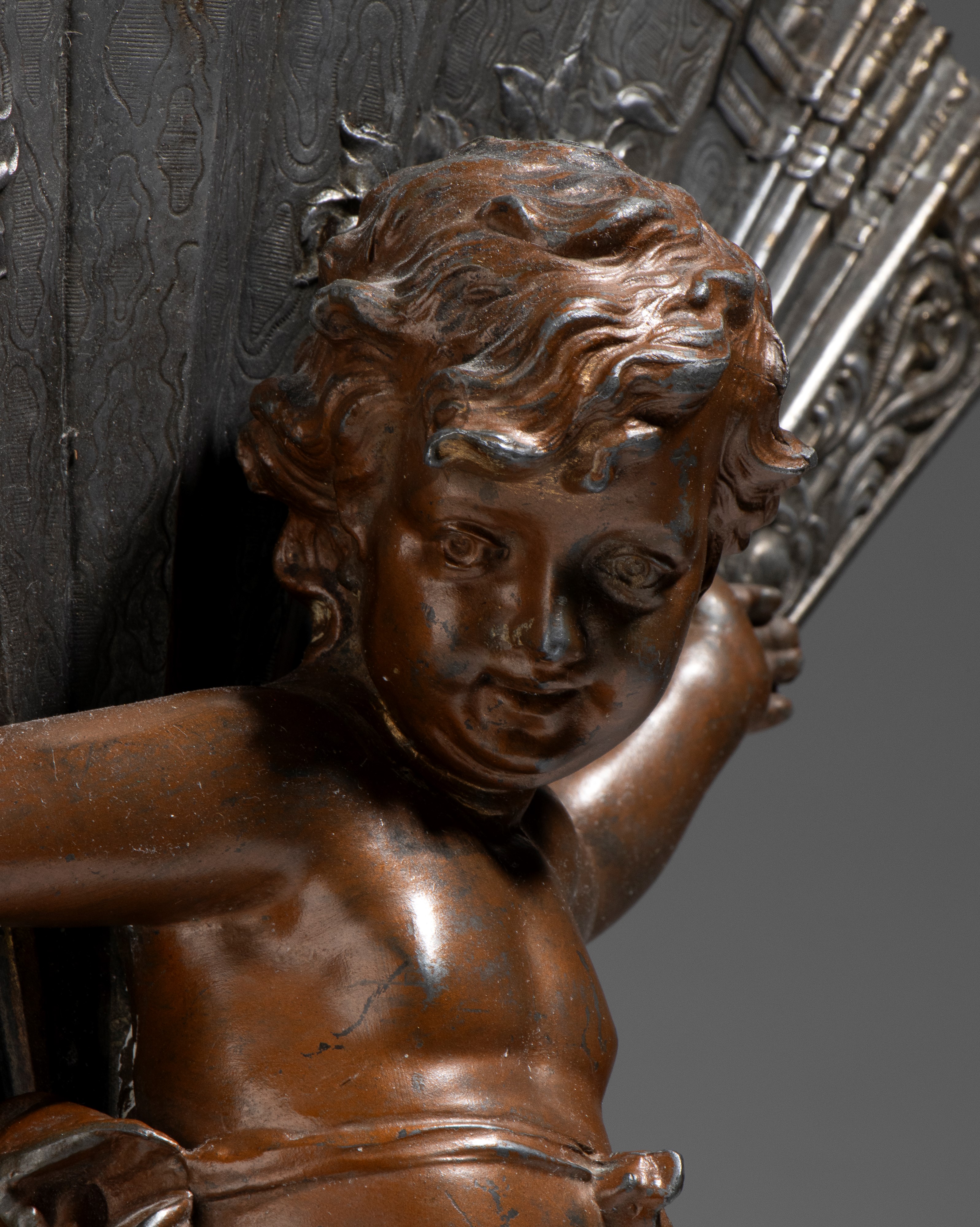 Francia, XIX secolo, Scultura in bronzo raffigurante Cupido
