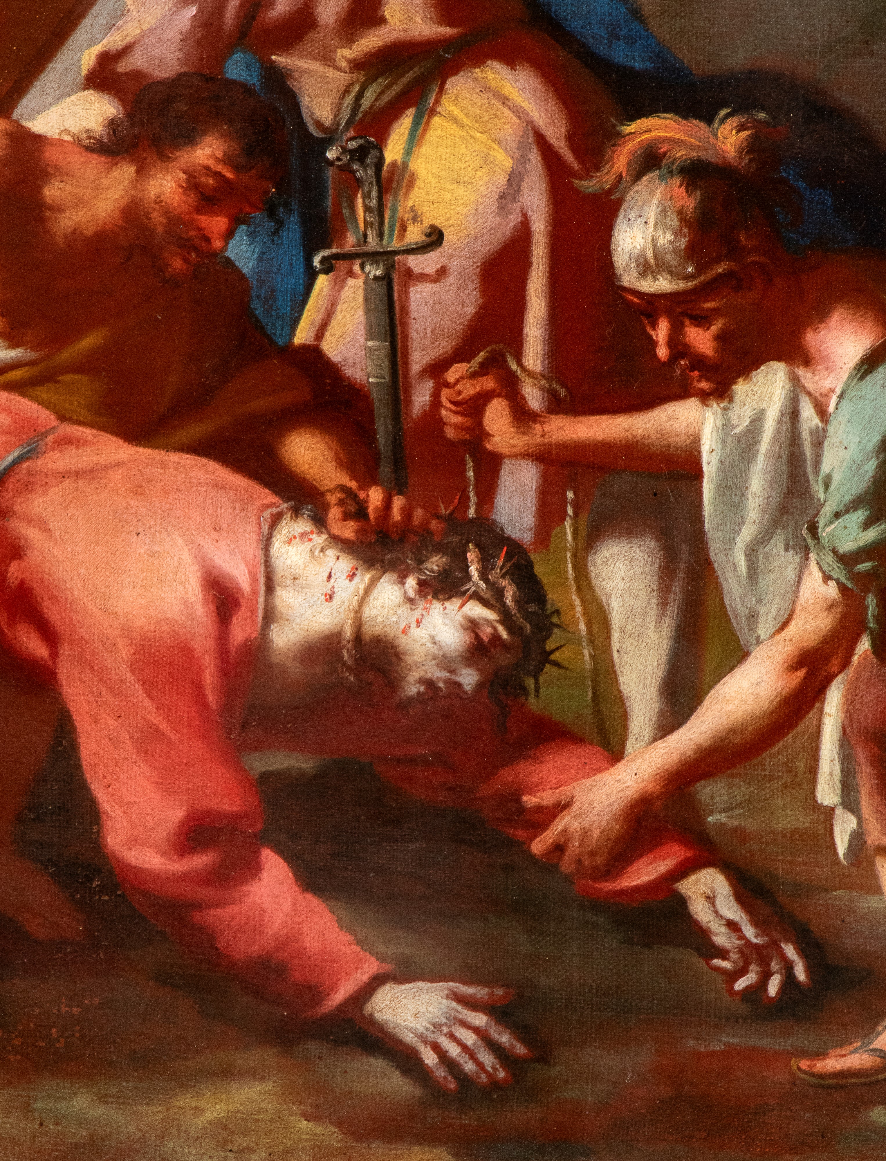 Artista Veneto, XVIII Secolo - Salita al Calvario, olio su tela