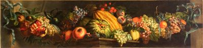 Natura morta con festone di frutta, olio su tela