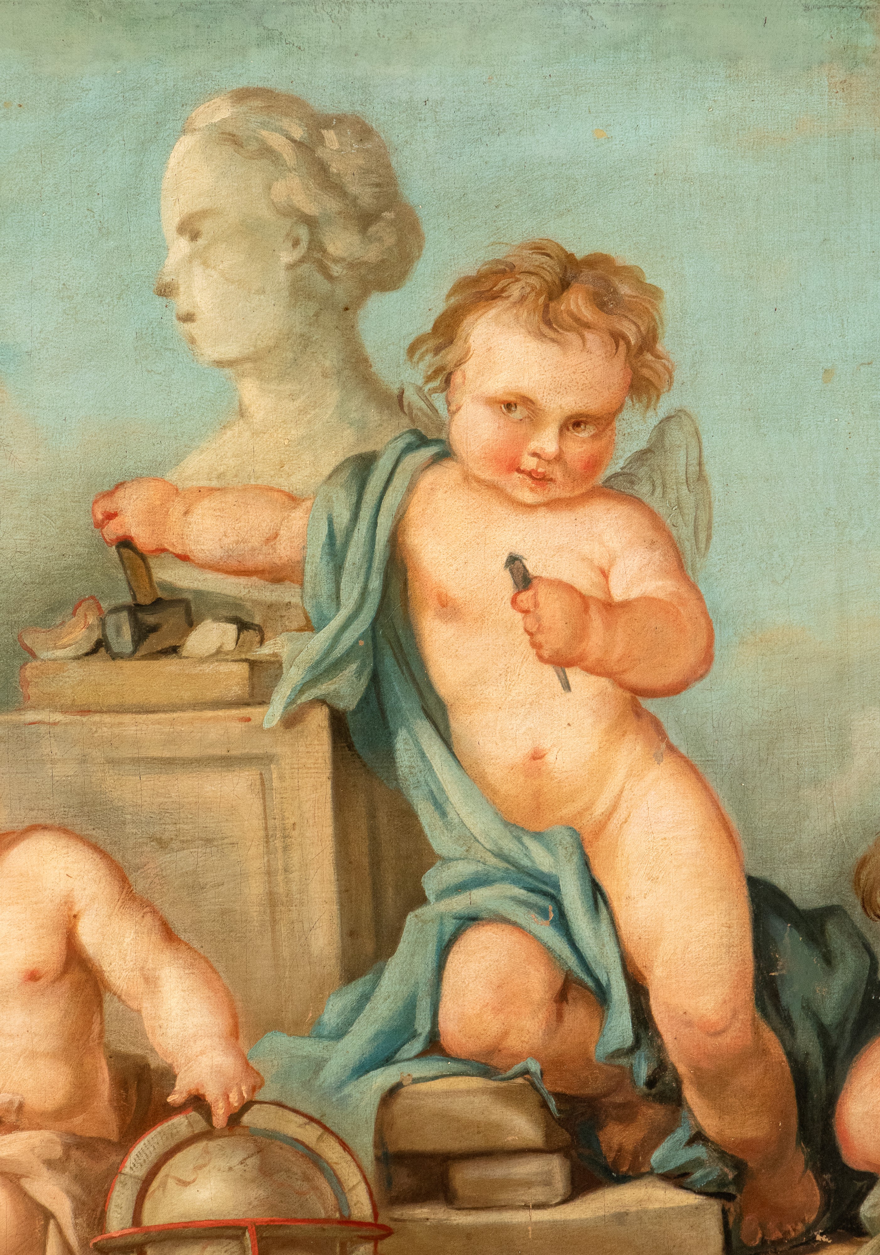 Artista Francese, XVIII Secolo - Allegoria delle Arti, olio su tela