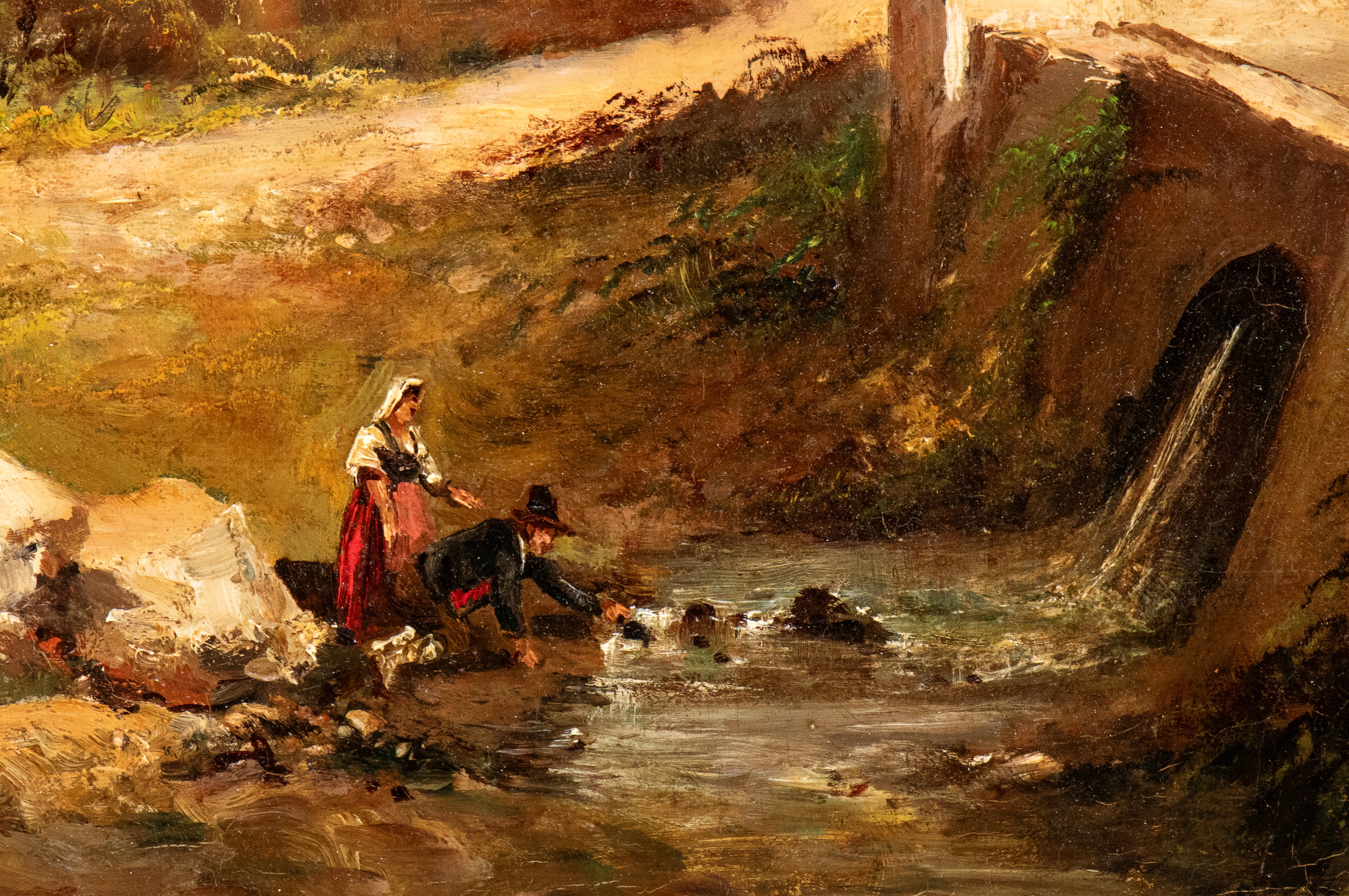 Giacinto Gigante - Paesaggio con il santuario dell'Avvocatella a Cava dei Tirreni, olio su tela