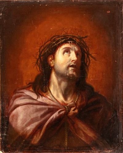 Cristo coronato di spine, olio su tela