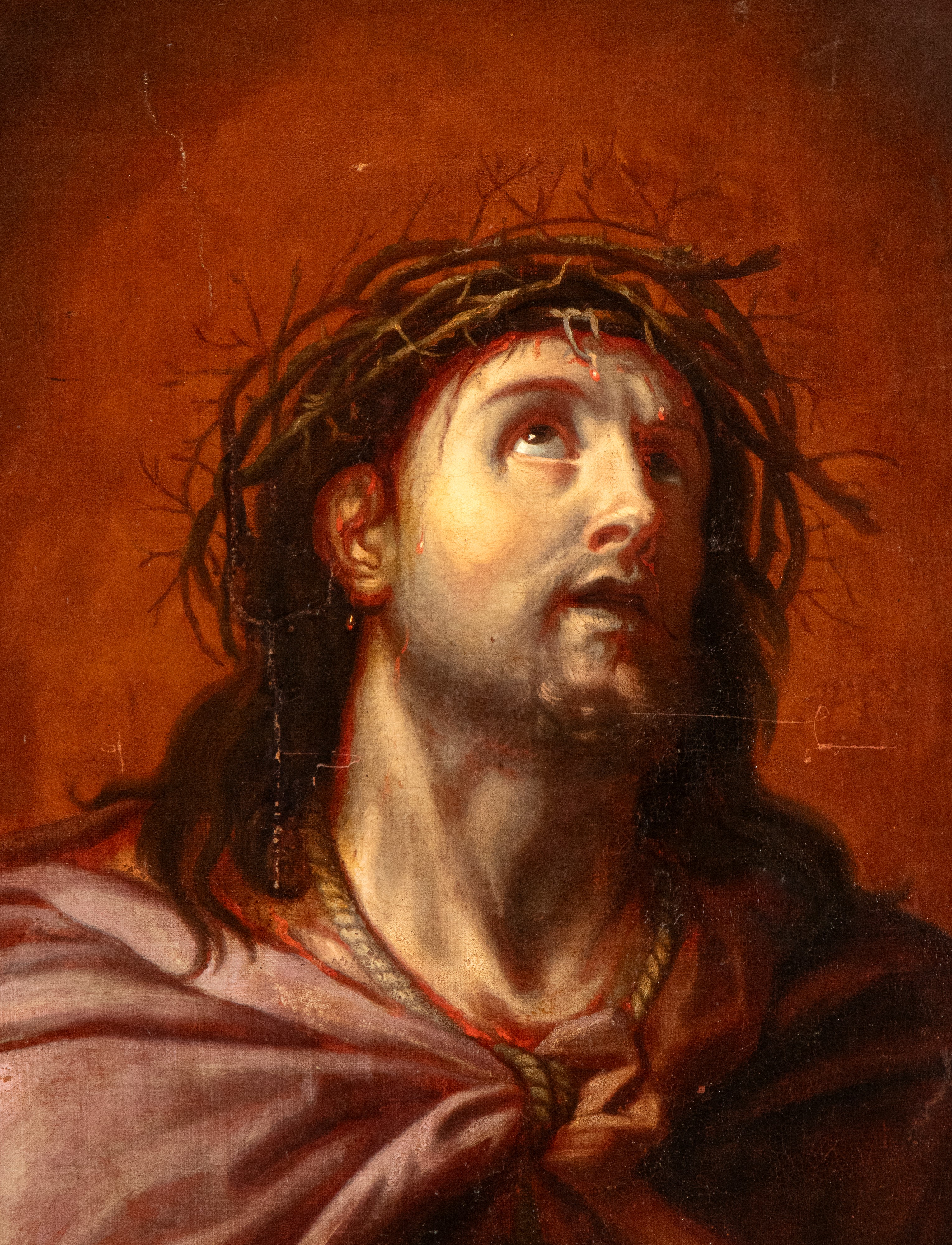 Artista Emiliano, XVIII Secolo - Cristo coronato di spine, olio su tela