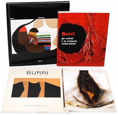 Alberto Burri, Quattro volumi di cataloghi e monografie (In-4°)