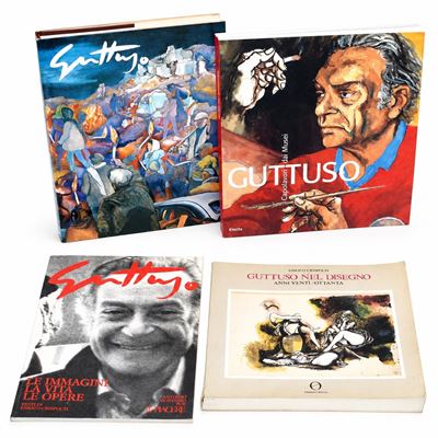Renato Guttuso, Opera su carta: quattro volumi illustrati (cataloghi e monografie)