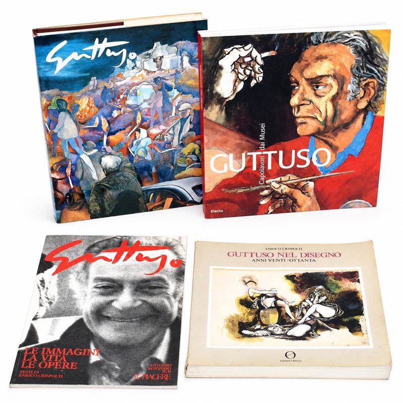 Renato Guttuso, Opera su carta: quattro volumi illustrati (cataloghi e monografie)