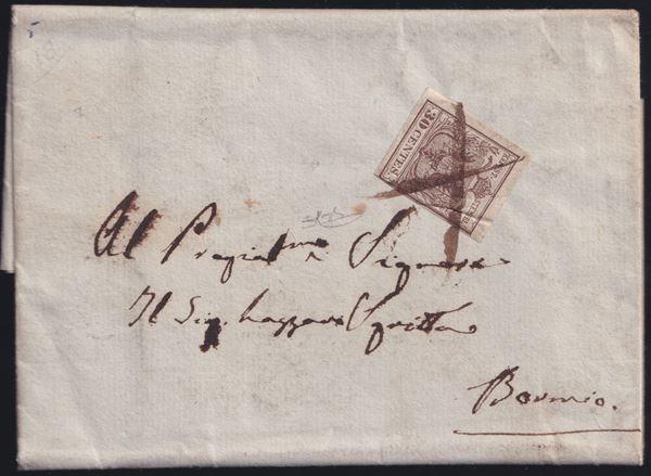 Veneto - Postal History, 30 cents, 1st type, used on November 6, 1858