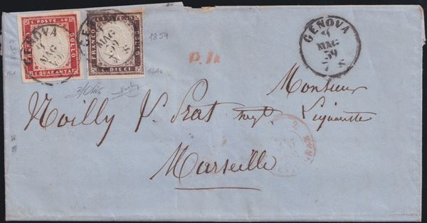 Sardinia - Postal History, 14BC+16A