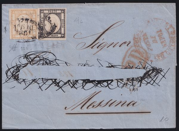 Prov. Napoletane - Storia Postale, combinazione non comune.  - Asta FRANCOBOLLI E STORIA POSTALE - Bertolami Fine Art - Casa d'Aste