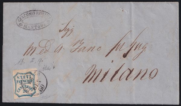 Parma - G.P. 20 cent. su lettera per Milano.
