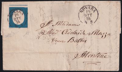 Emilio Diena, Alberto Diena e Raybaudi, Sardegna – III emissione, n. 8 su lettera (20 cent., 19.1...