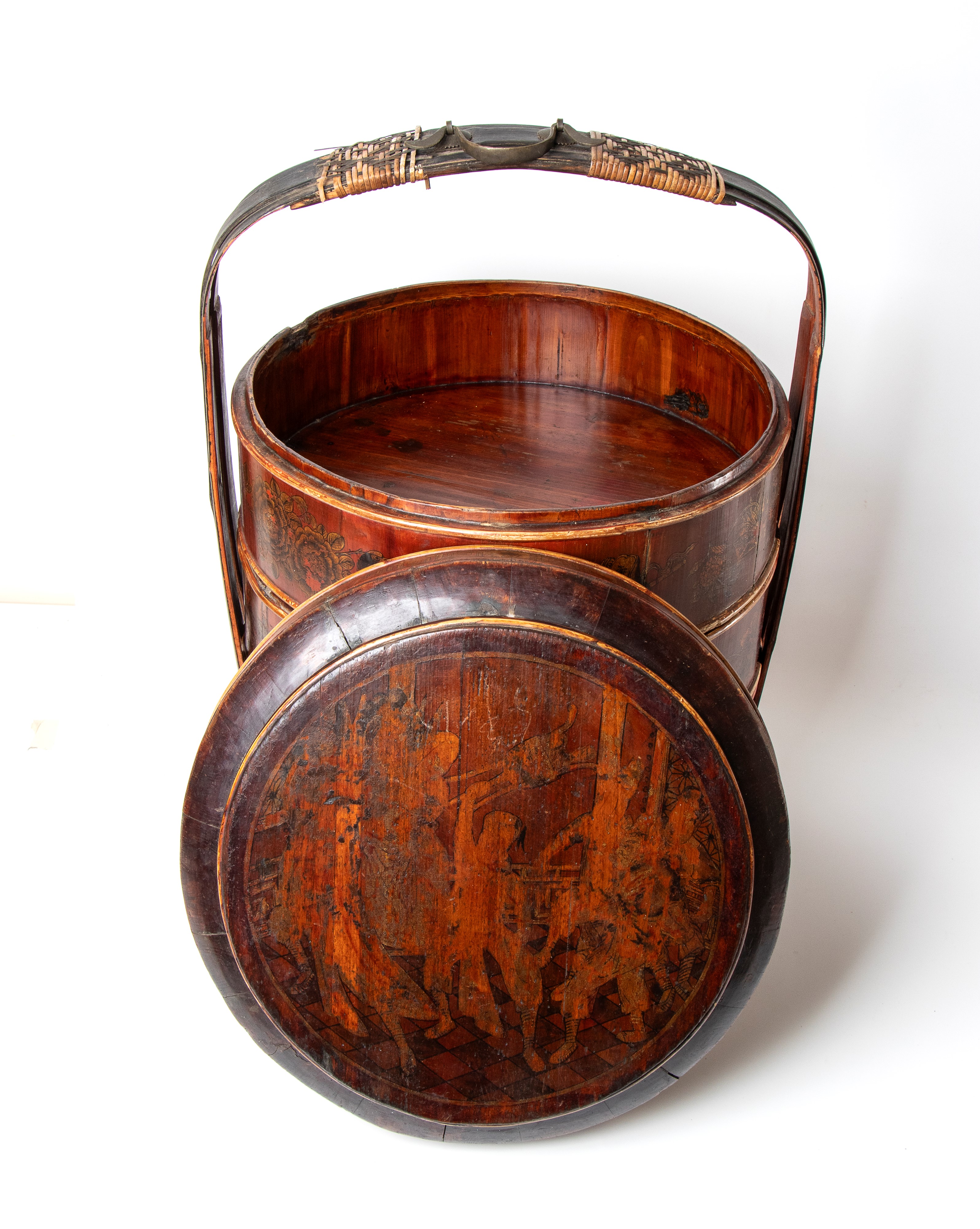 Porta vivande, legno laccato e dipinto, Cina, XIX secolo