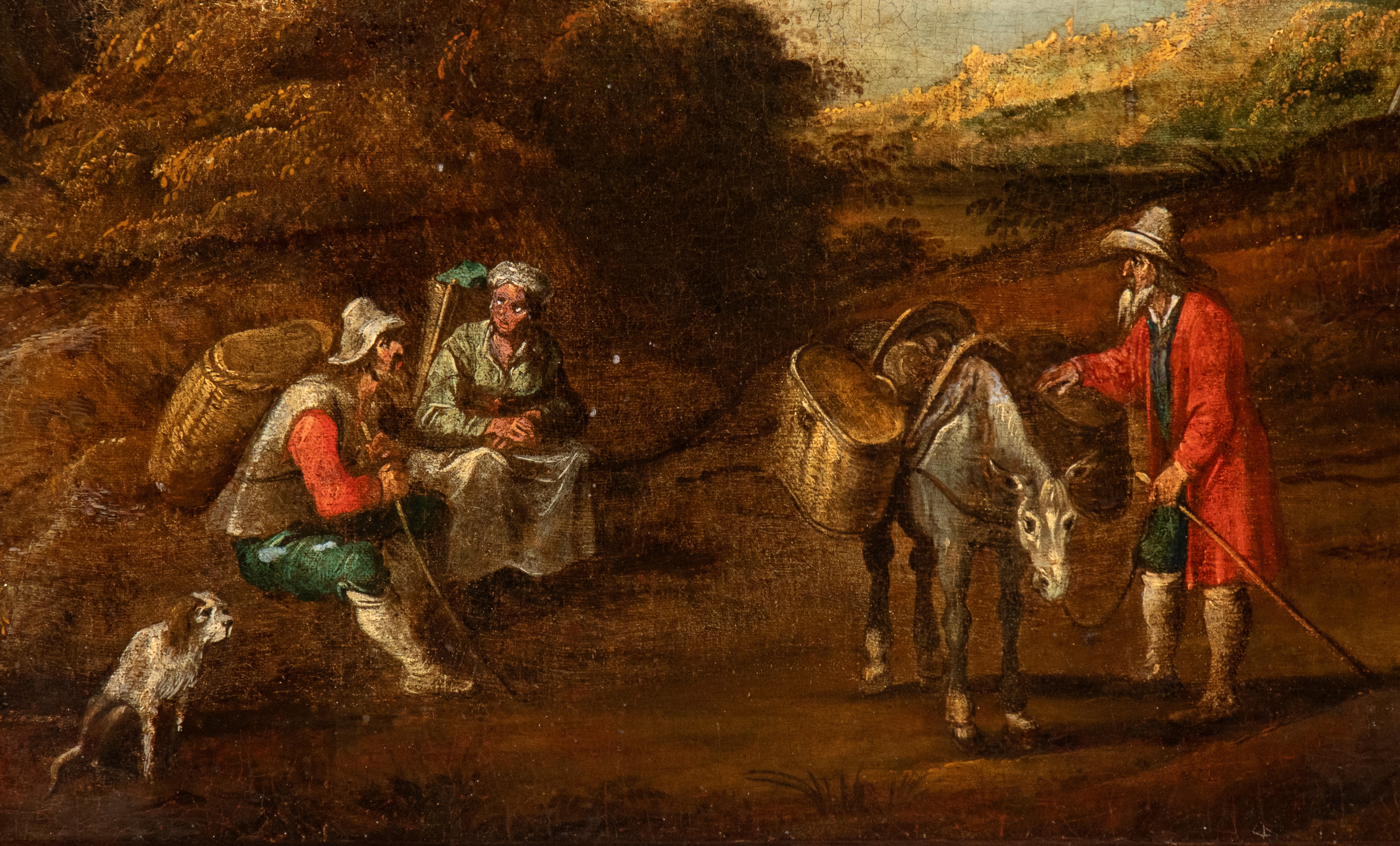Paesaggio lacustre con figure