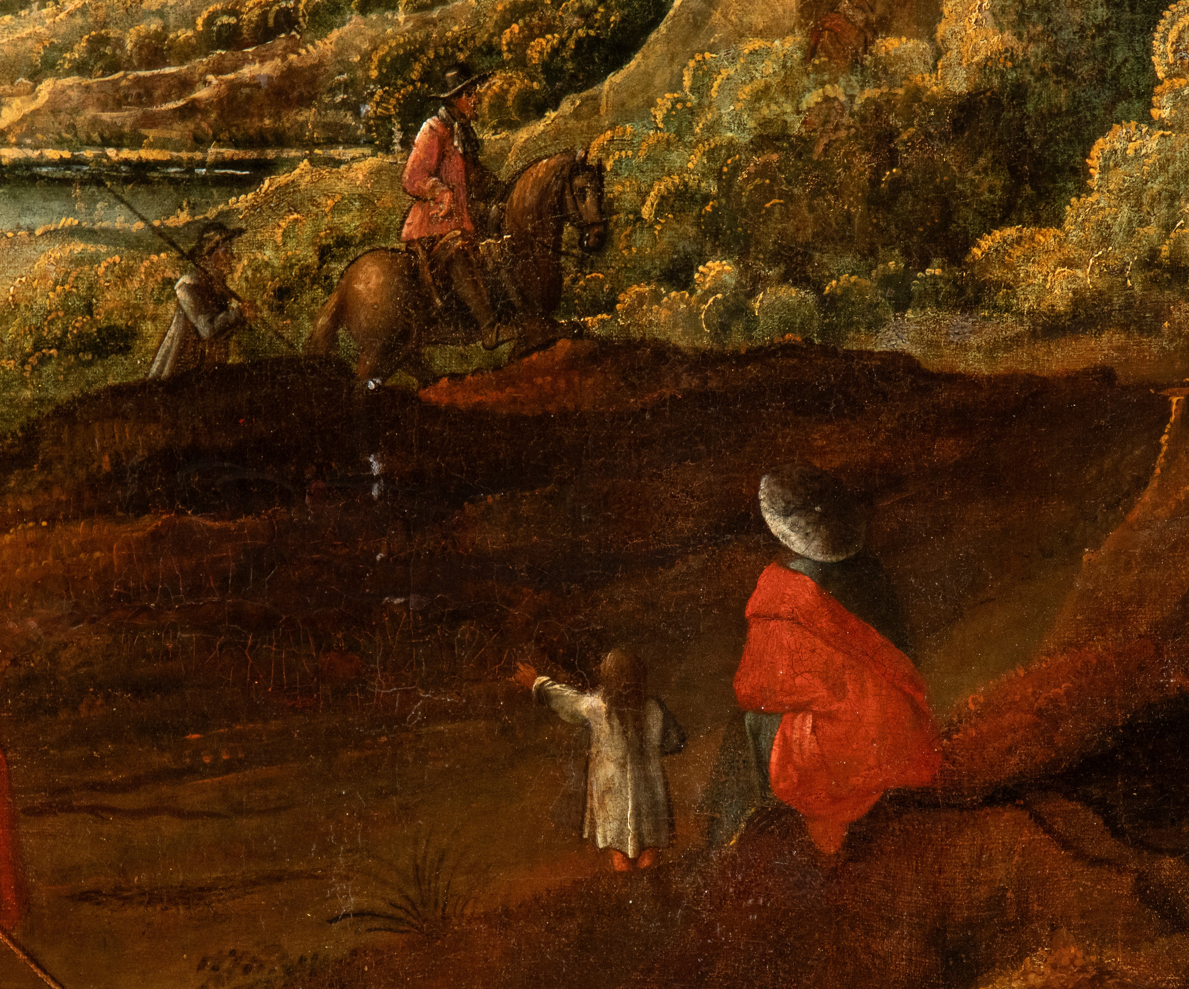 Paesaggio lacustre con figure