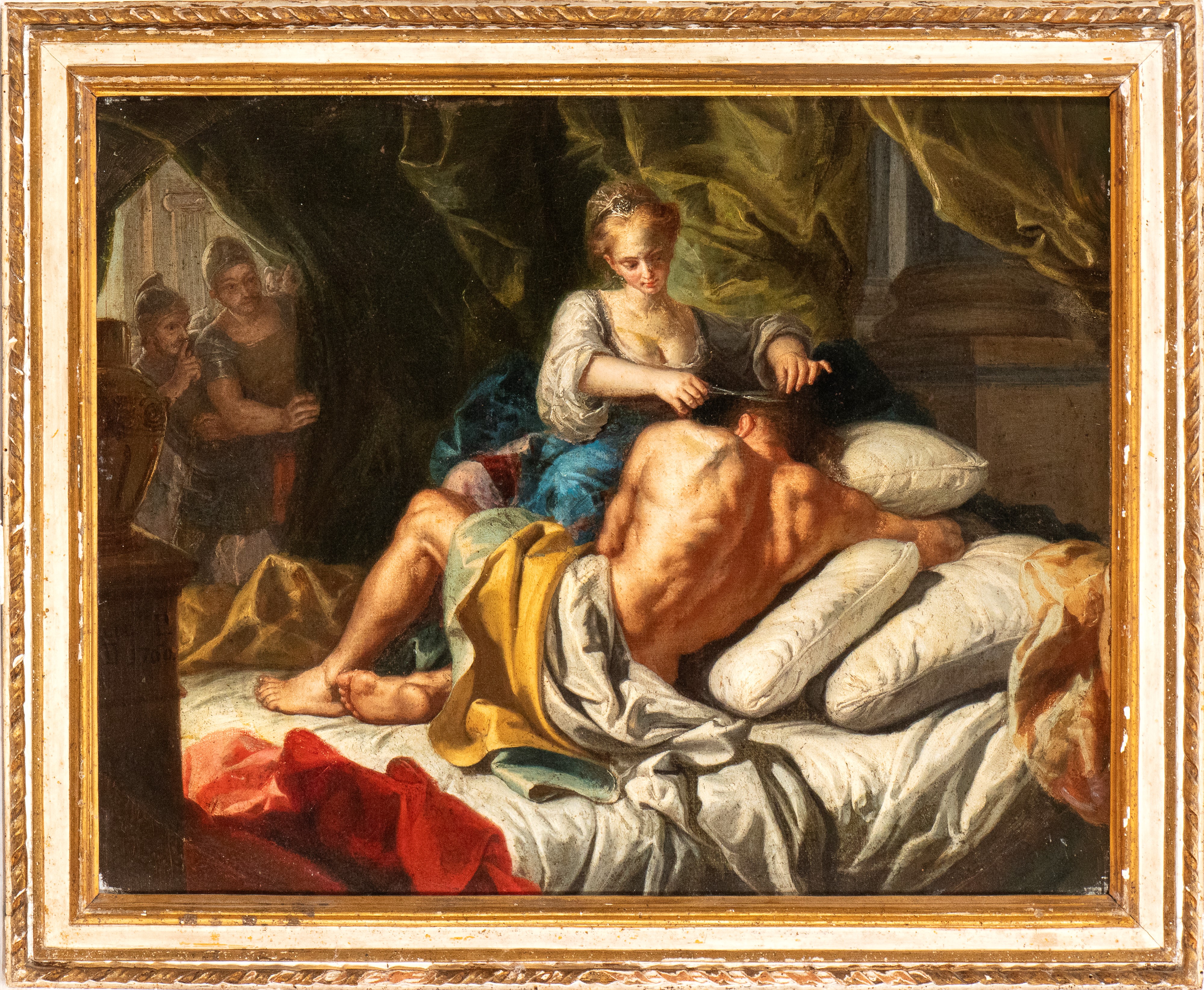 Artista Napoletano, XVII - XVIII Secolo - Sansone e Dalila, olio su tela