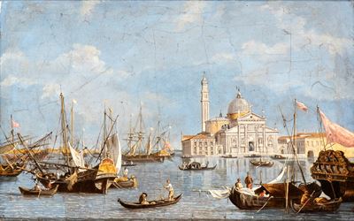Veduta di San Giorgio Maggiore dal bacino di San Marco, olio su tela