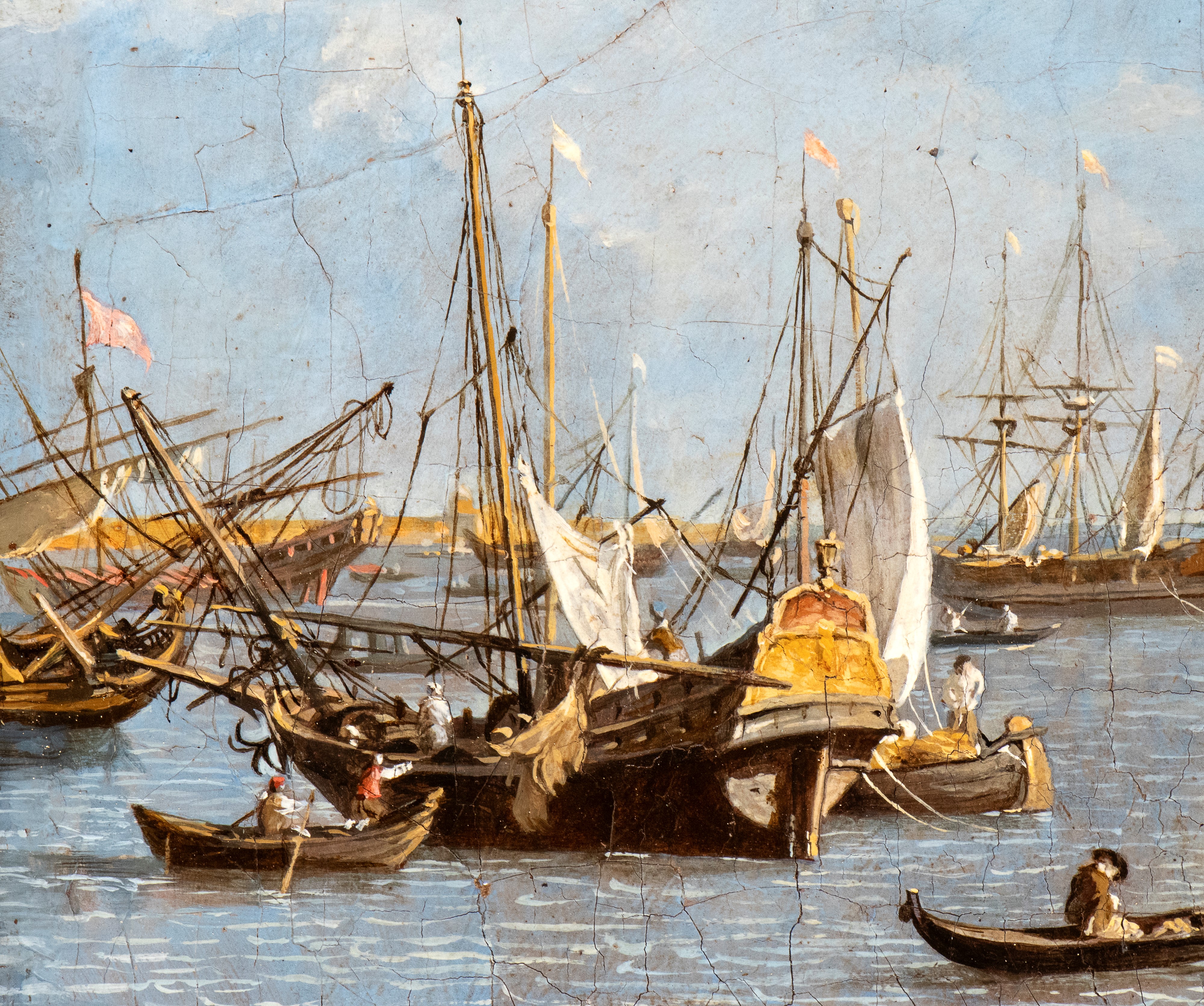 Artista Attivo a Venezia, XIX Secolo - Veduta di San Giorgio Maggiore dal bacino di San Marco, ol...