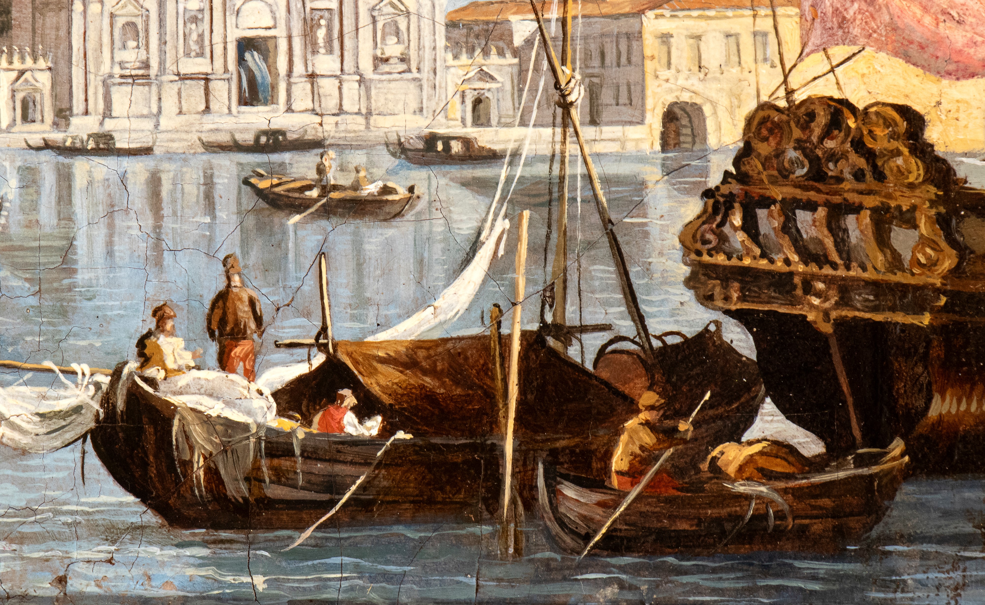 Artista Attivo a Venezia, XIX Secolo - Veduta di San Giorgio Maggiore dal bacino di San Marco, ol...