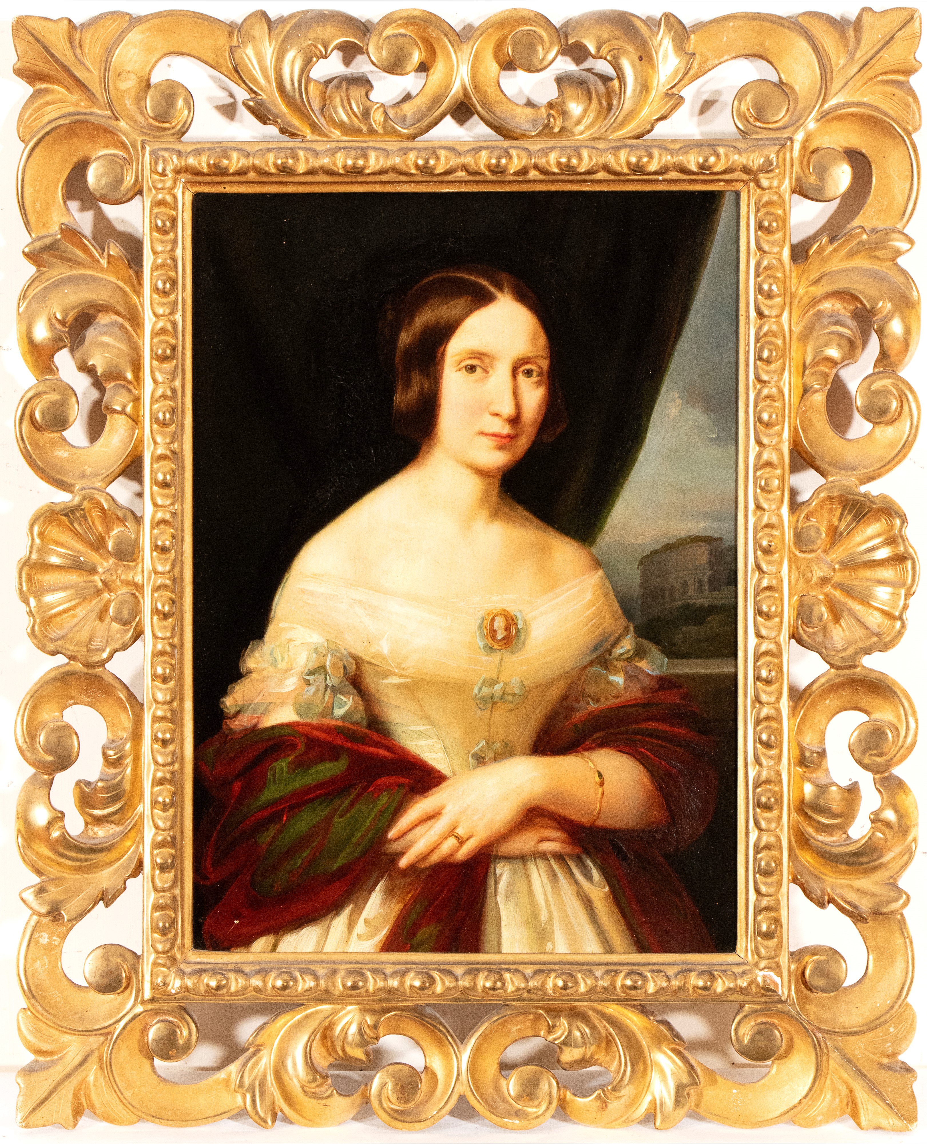 Artista Italiano, Seconda Metà XIX Secolo - Ritratto di Francesca Lucchesi Palli, olio su tavola
